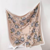 Silk Feel Baroque Rose Chain Print Square Scarf