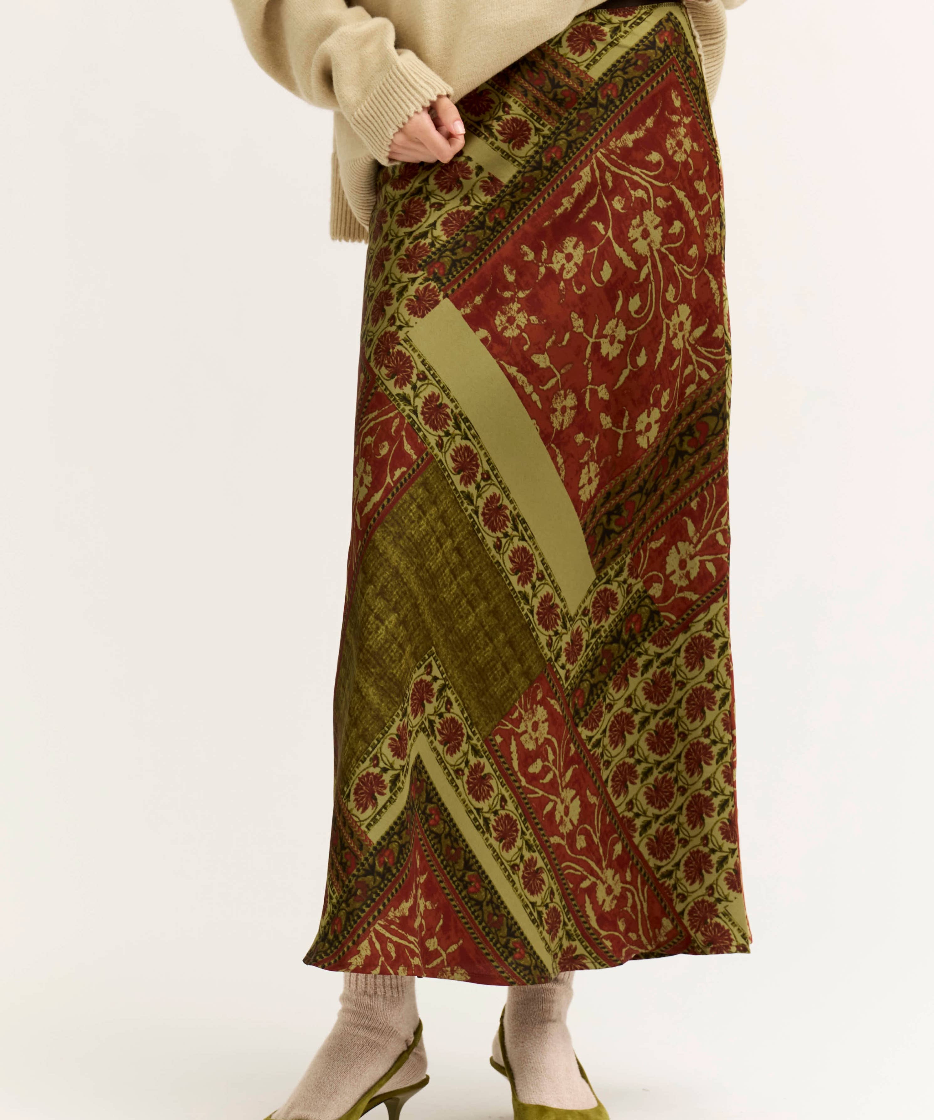 Print Slip Skirt