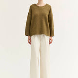 WIDE RIB KNIT TRIM SWEATER