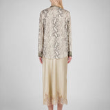 Snakeskin Printed Button-down Blouse