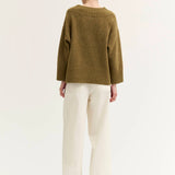 WIDE RIB KNIT TRIM SWEATER