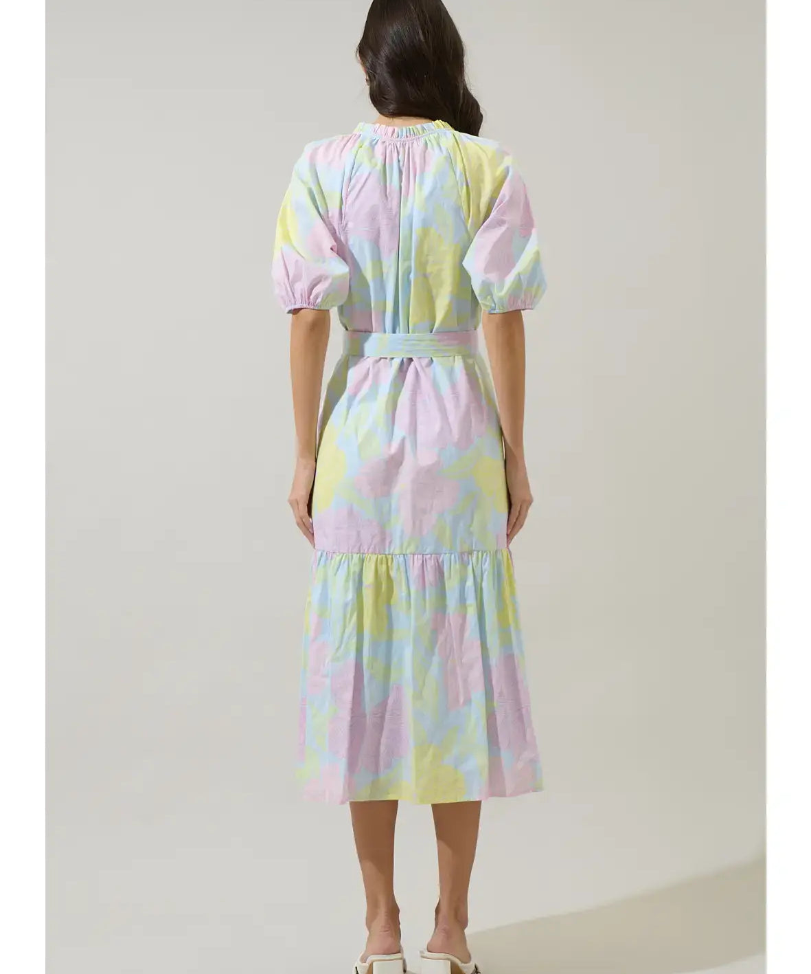 ALEXIA FLORAL TIERED MIDI DRESS