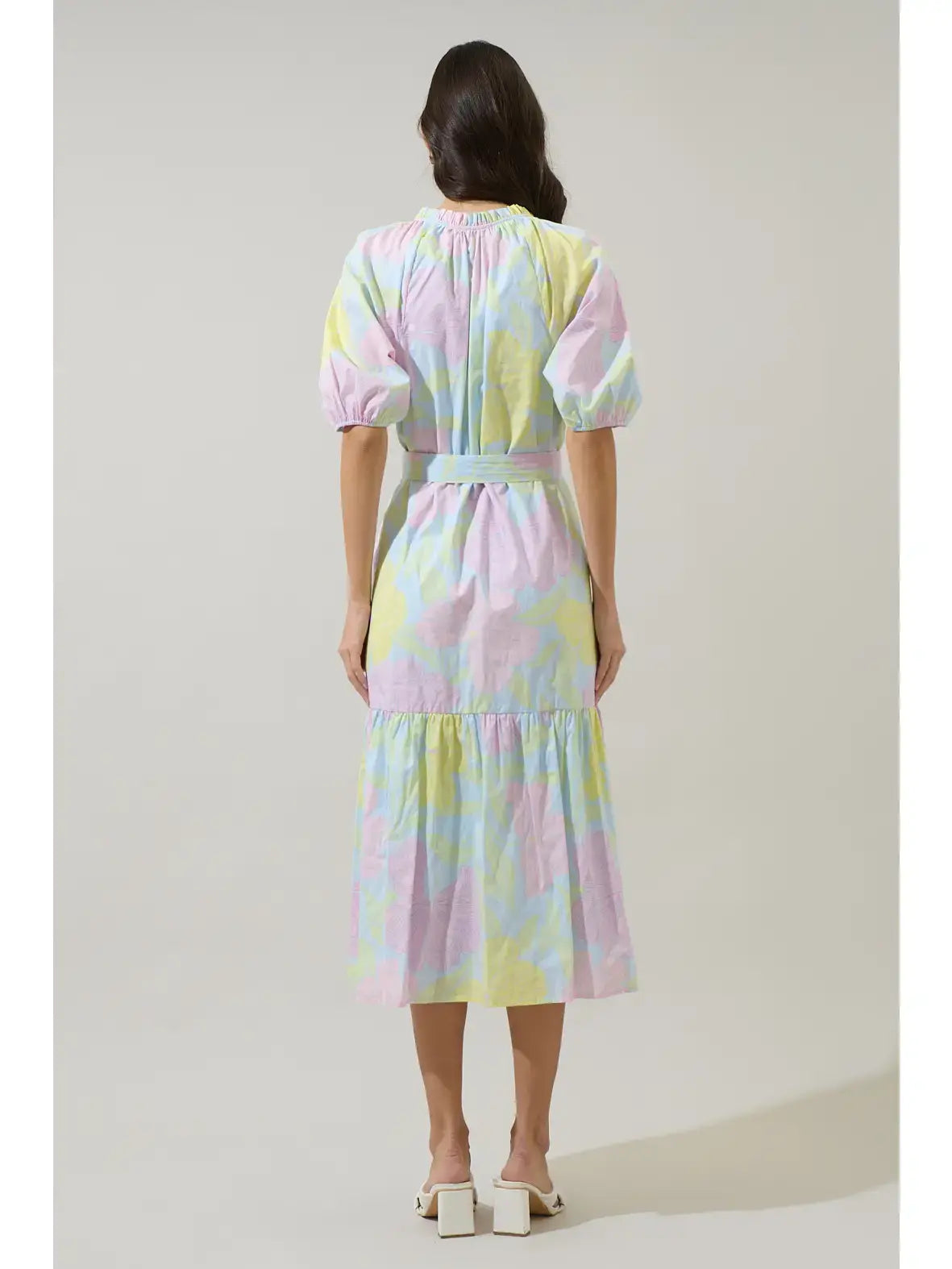 ALEXIA FLORAL TIERED MIDI DRESS