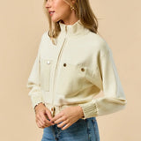 MOCK NECK ZIP UP JACKET