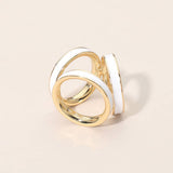 Enamel Inlay Geometric Scarf Ring