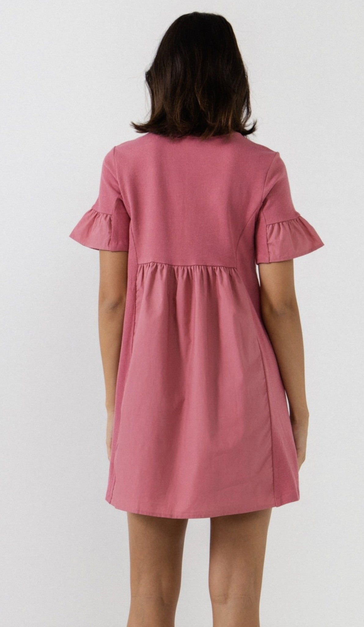 KNIT MIX MINI DRESS WITH POCKETS