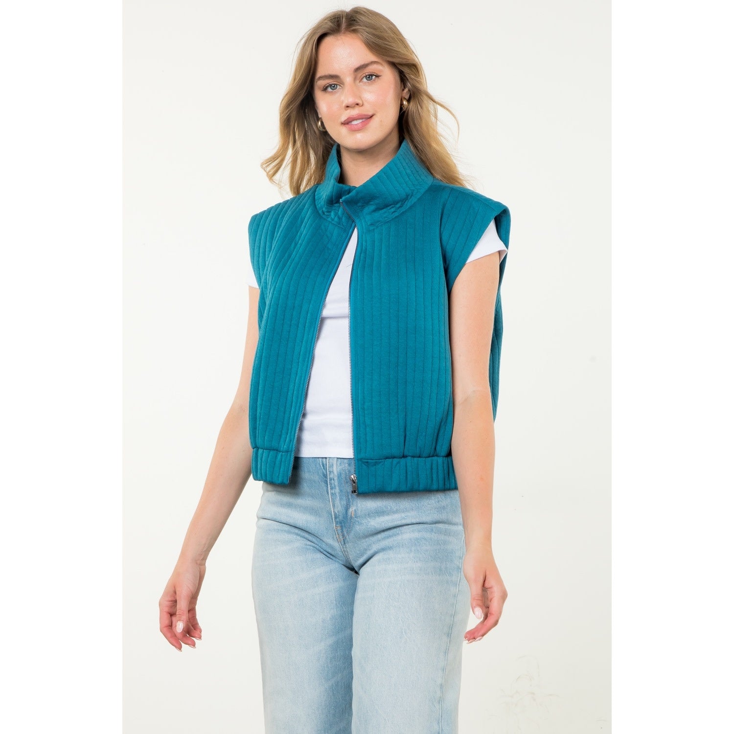 QUILTED ZIP UP VEST