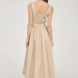 SLVLESS A-LINE MIDI W/ TIE BELT