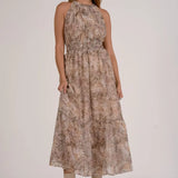 SNAKE SKIN PATTERNED MIDI