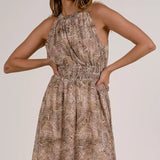 SNAKE SKIN PATTERNED MIDI
