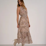 SNAKE SKIN PATTERNED MIDI