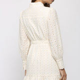 BUTTON DOWN EYELET DRESS
