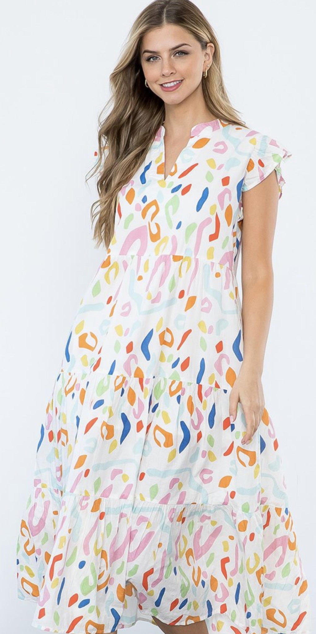 ABSTRACT PRINT MAXI DRESS