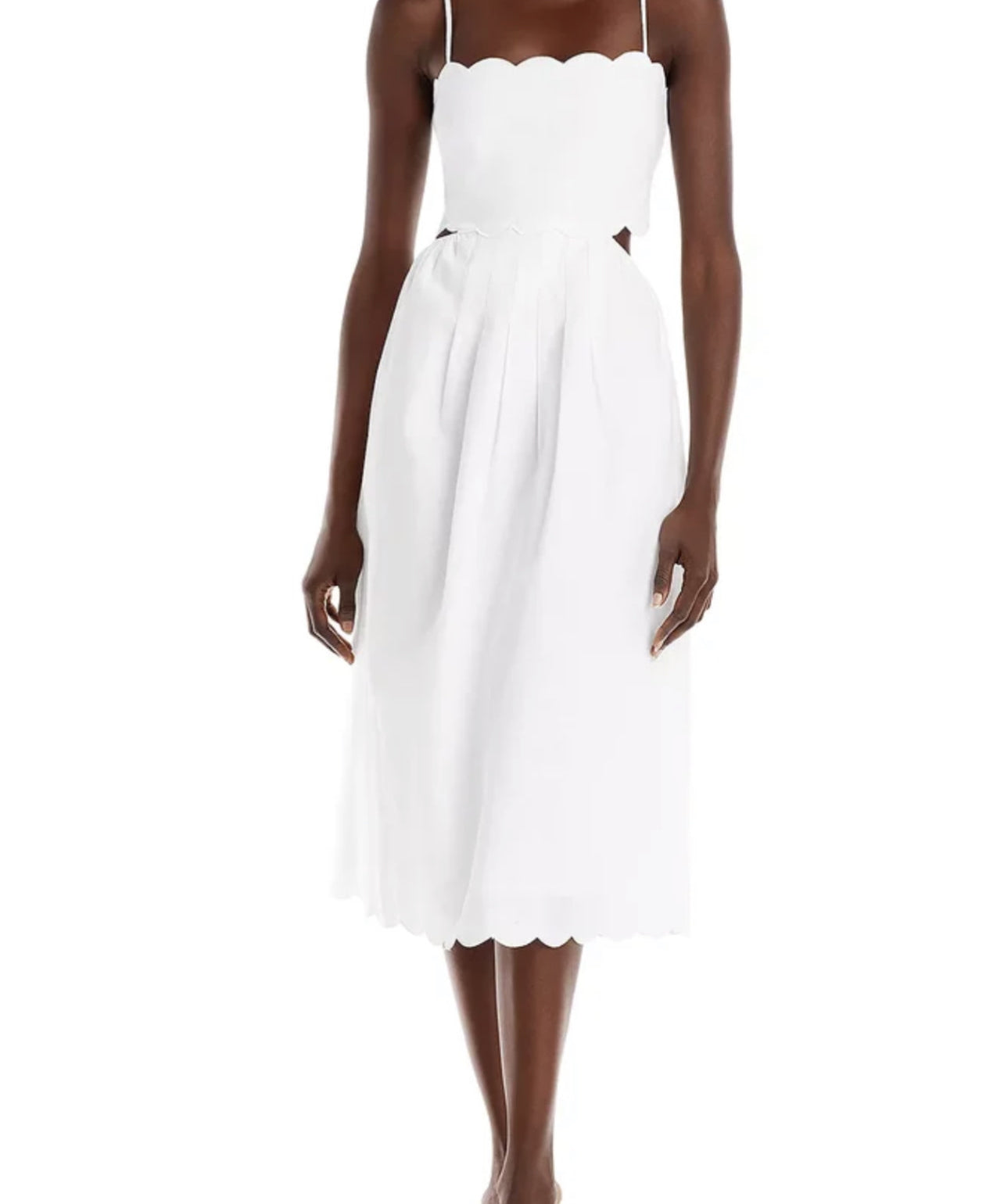 ALBA SCALLOPED & CUT OUT MIDI DRESS