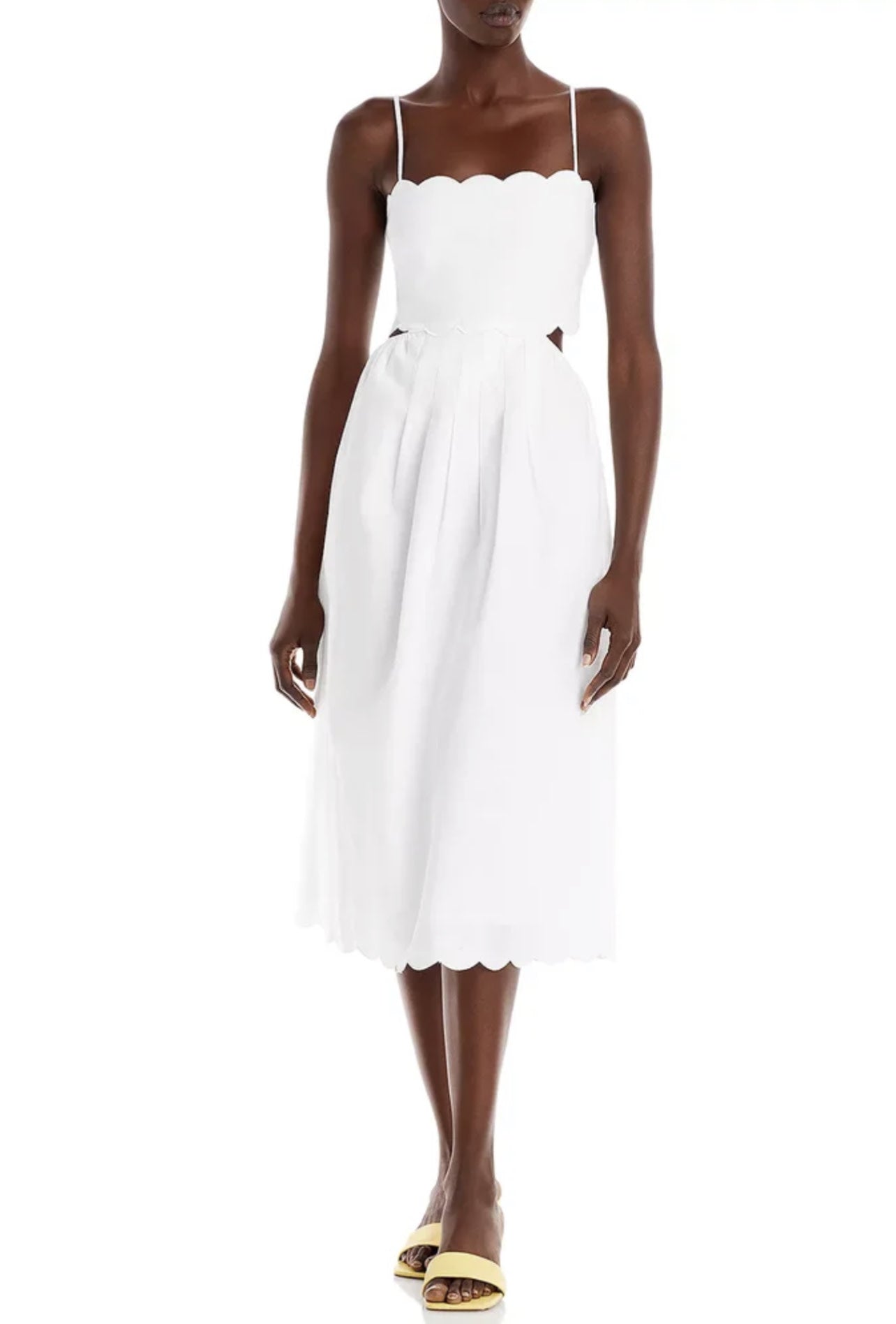 ALBA SCALLOPED & CUT OUT MIDI DRESS