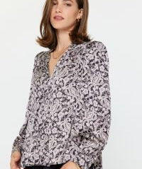LSLV VNeck Blouse Pink/Black