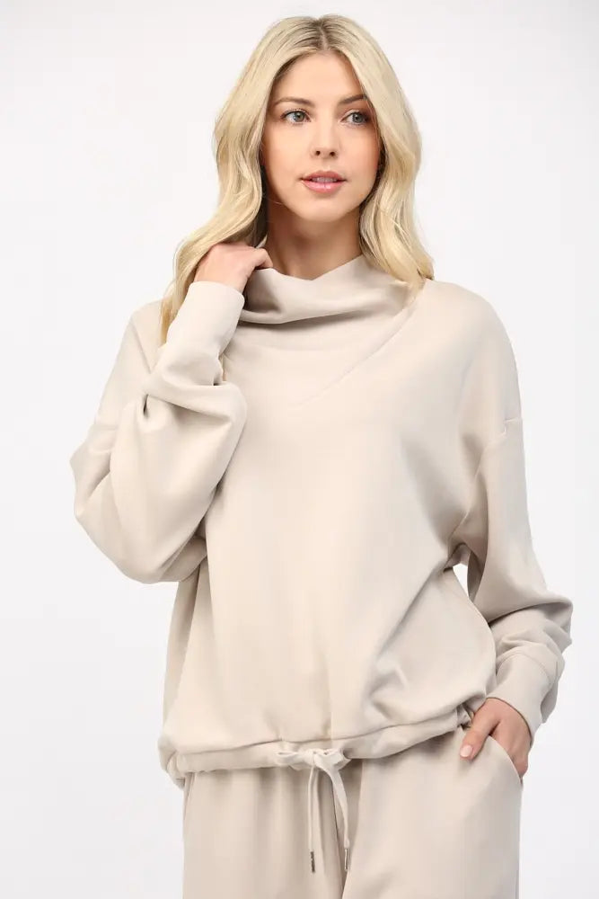 BUTTER SOFT COWL NECK SWEATSHIRT (additional colors)