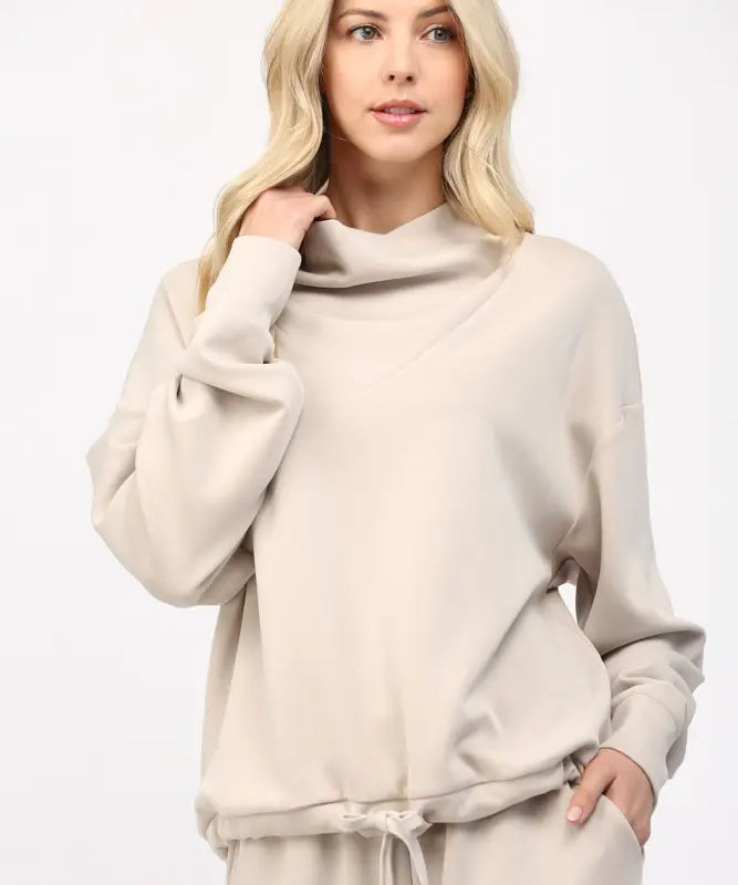 BUTTER SOFT COWL NECK SWEATSHIRT (additional colors)