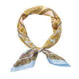 Ornate Baroque Medallion Print Square Bandana Scarf