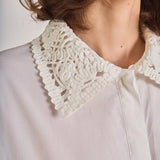 BRIA CROCHET COLLAR BUTTON UP