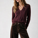 Texture Knit Wave Sweater