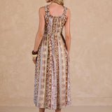 SWEETHEART NECK SLVLESS SMOCKED MIDI DRESS