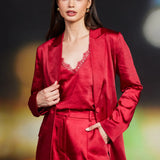 SINGLE BUTTON WINTER SATIN BLAZER