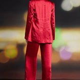 SINGLE BUTTON WINTER SATIN BLAZER