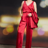 WINTER SATIN ELASTIC TROUSERS