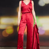 WINTER SATIN ELASTIC TROUSERS