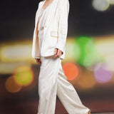 SINGLE BUTTON WINTER SATIN BLAZER
