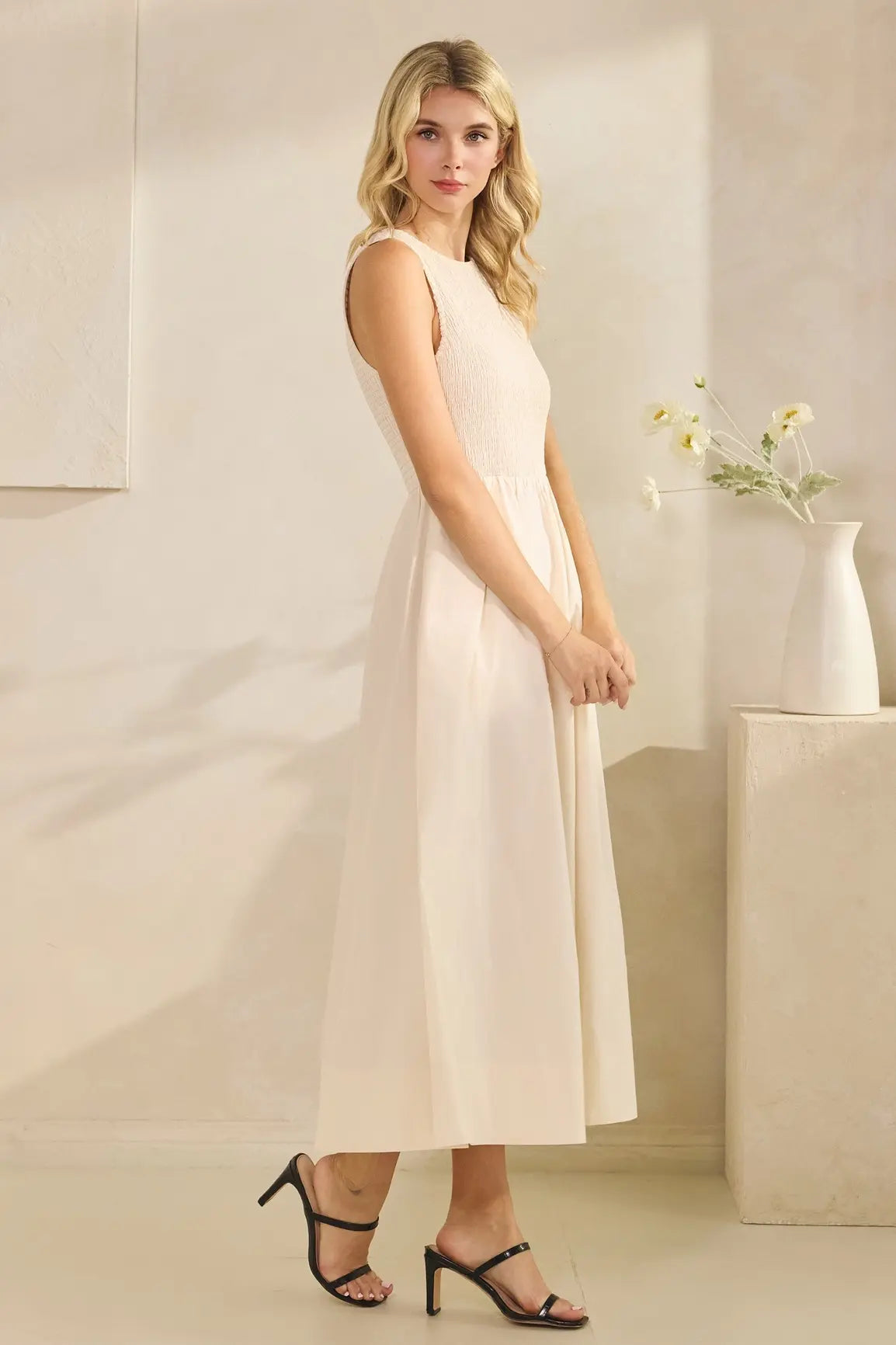 SLVLESS POPLIN MAXI DRESS