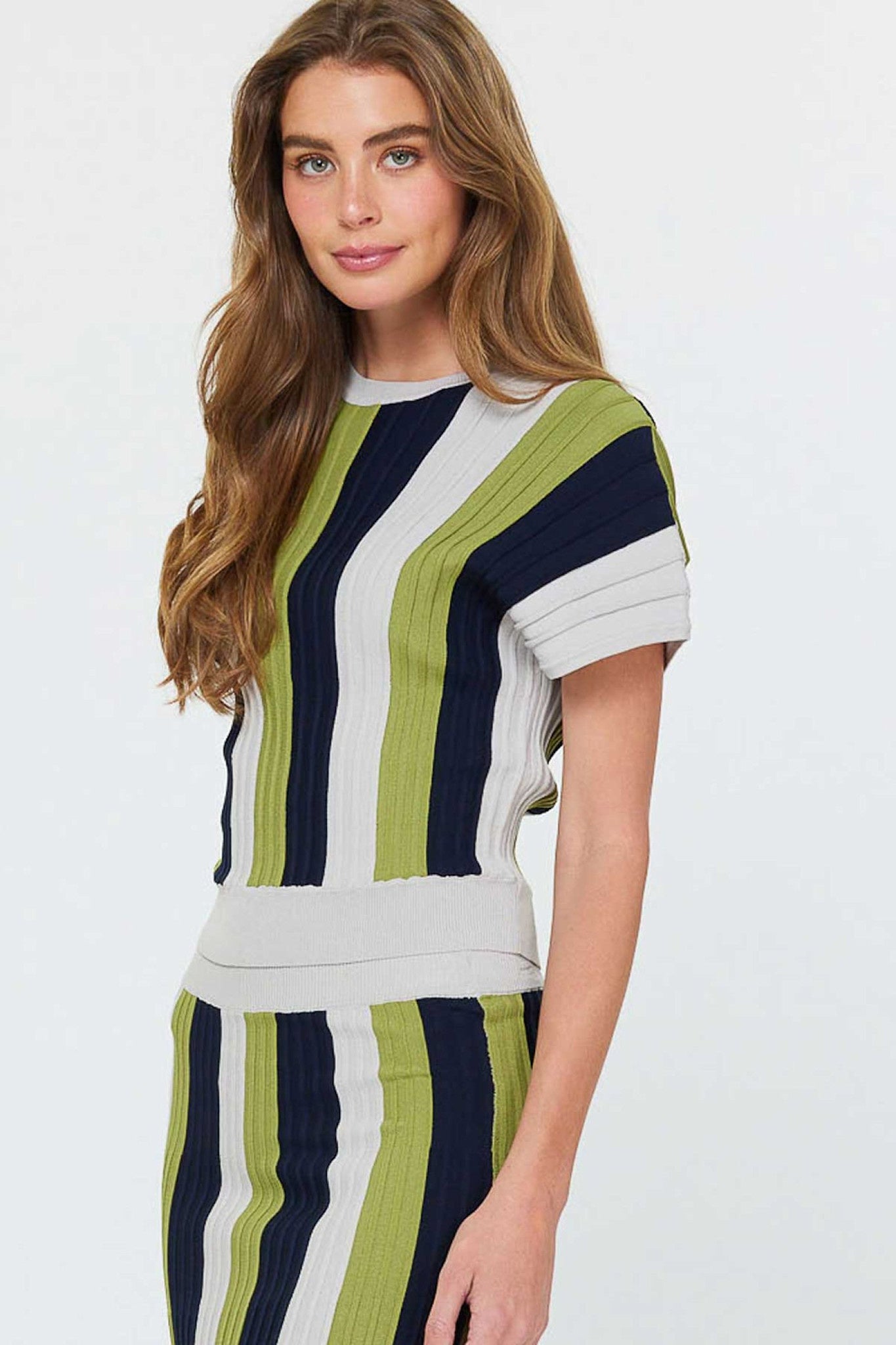 COLOR BLOCK SWEATER SET