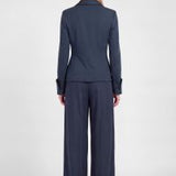 Navy Contrast LSLV Polo