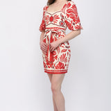 Tropical Print Linen Mini