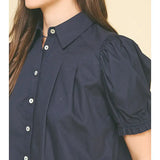TUCKED DETAIL BUTTON DOWN BLOUSE