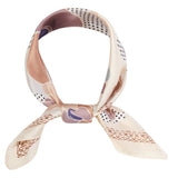 VINTAGE POPPY FLOWER TAUPE PRINT SILKY BANDANA