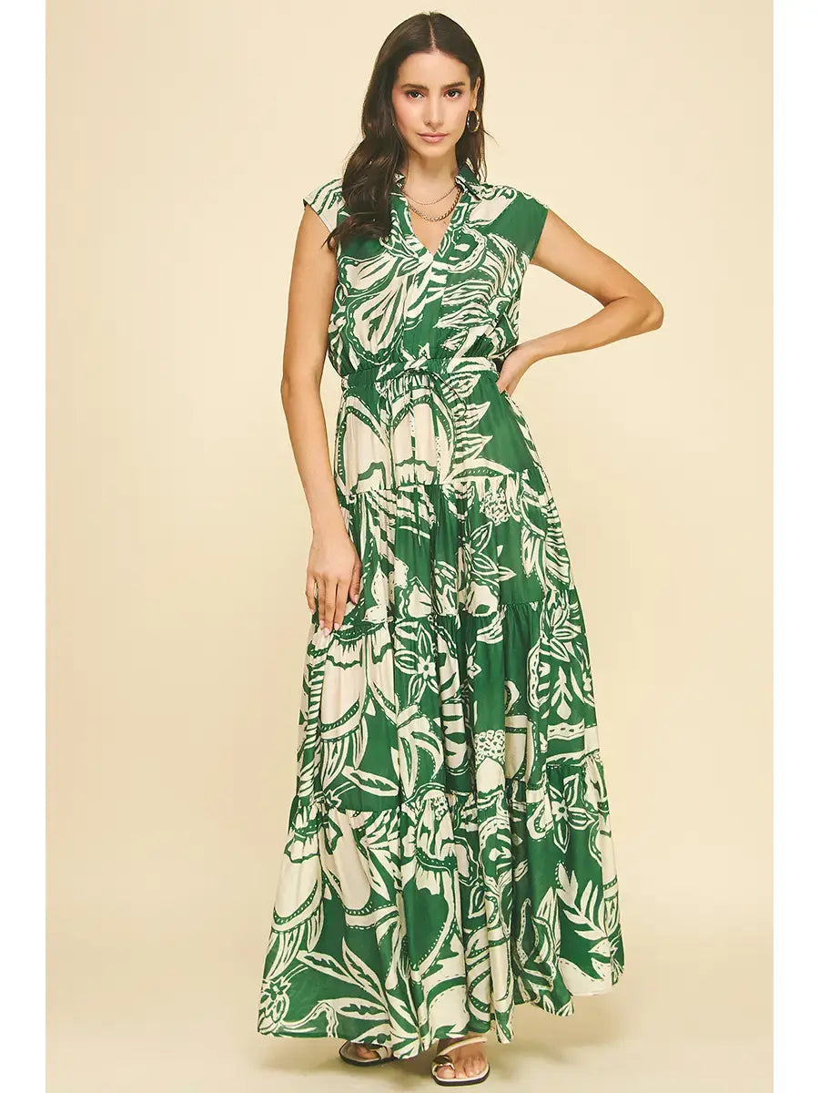 FLORAL TIERED MAXI DRESS