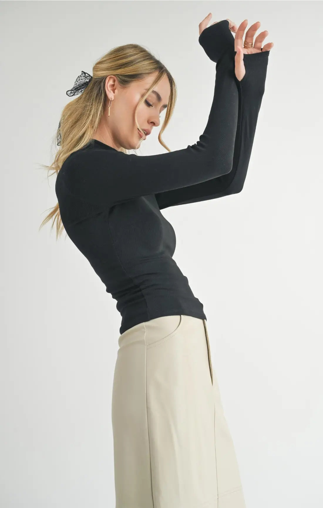 EVERYDAY MOCK NECK LSLV TOP (Additional Colors)