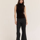 Mock Neck Velvet Sleeveless Top