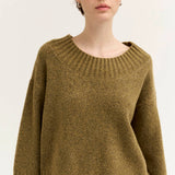 WIDE RIB KNIT TRIM SWEATER