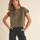 Round Neck Tee Olive