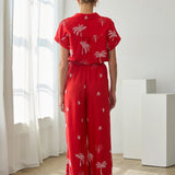 EMBROIDERED PALM TOP