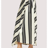 SUMMER STRIPED SATIN WRAP SKIRT