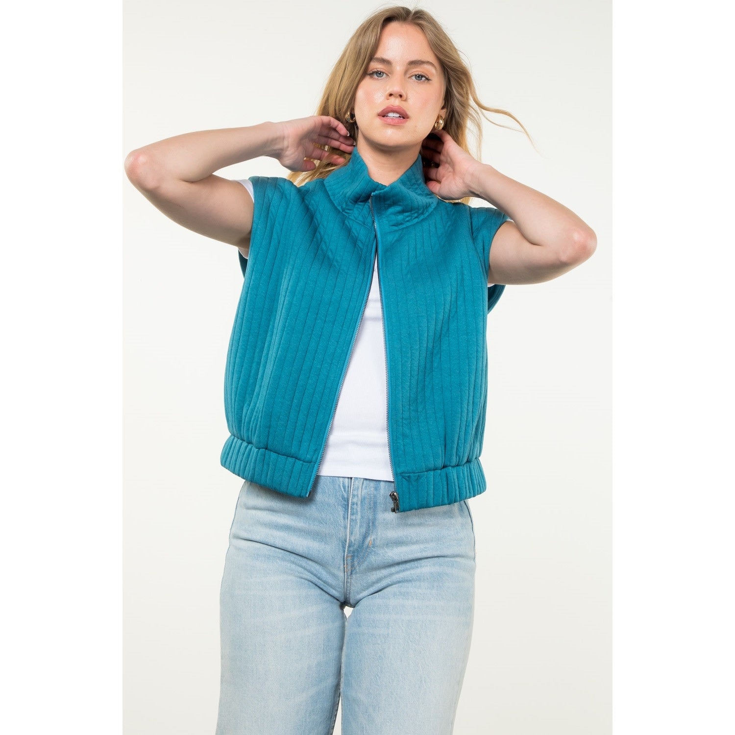QUILTED ZIP UP VEST