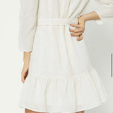 CRINKLED PUFF SLV MINI DRESS