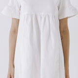 KNIT MIX MINI DRESS WITH POCKETS