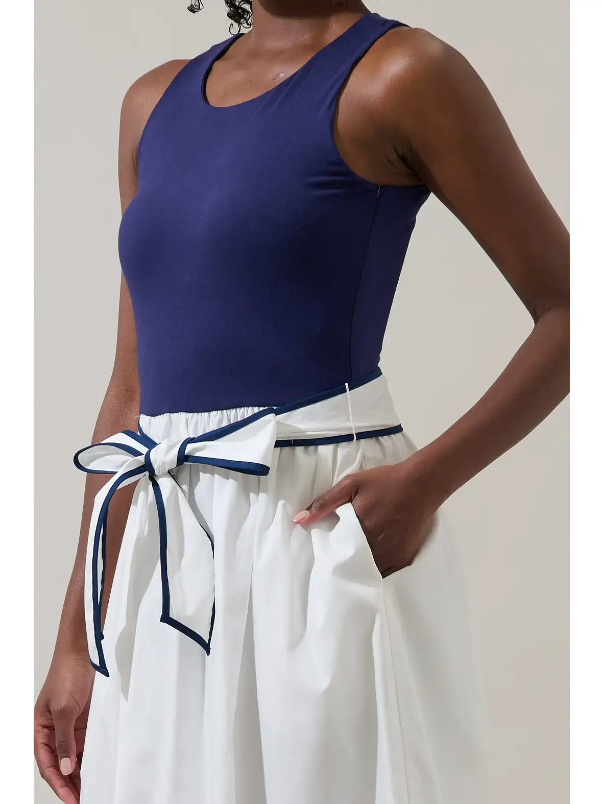 GIANA COLOR BLOCK MIDI DRESS