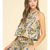 FLORAL PRINT SLEEVELESS TOP