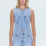 GIA FITTED COLLARLESS VEST